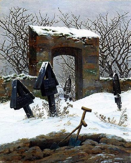 Caspar David Friedrich Friedhof im Schnee china oil painting image